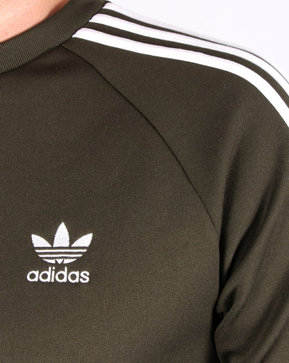 Adidas Originals – Sweatshirt mit Rundhalsausschnitt in Khaki/Weiß