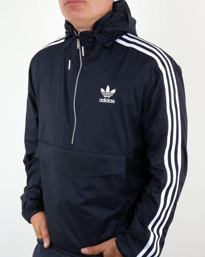 Adidas Originals – Marineblaue Beuteltasche mit halbem Reißverschluss