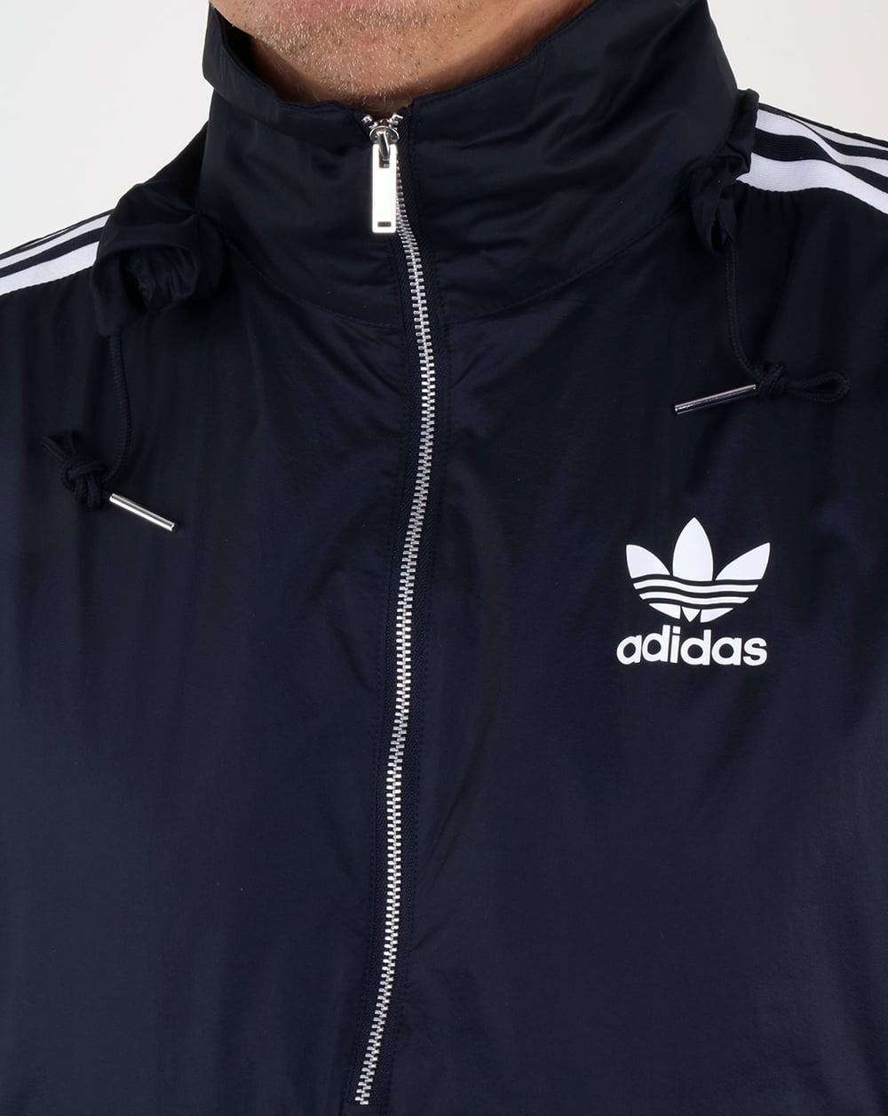 Adidas Originals – Marineblaue Beuteltasche mit halbem Reißverschluss