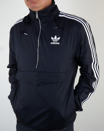 Adidas Originals – Marineblaue Beuteltasche mit halbem Reißverschluss