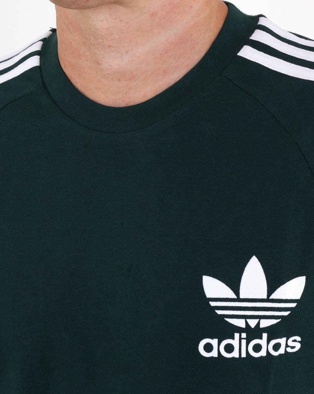 Adidas Originals – Langärmliges Piqué-T-Shirt in Nachtgrün
