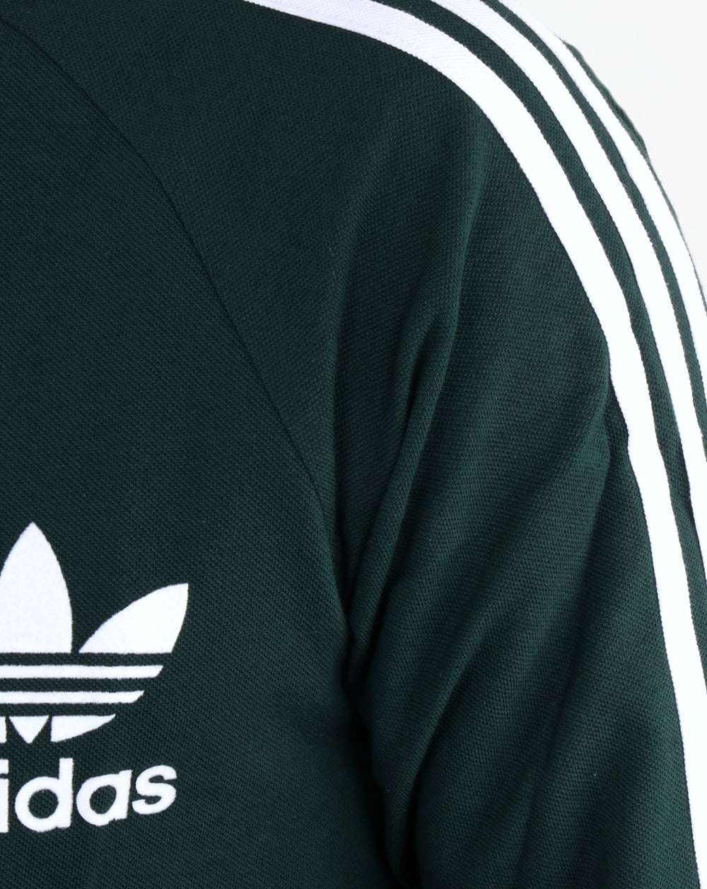 Adidas Originals – Langärmliges Piqué-T-Shirt in Nachtgrün