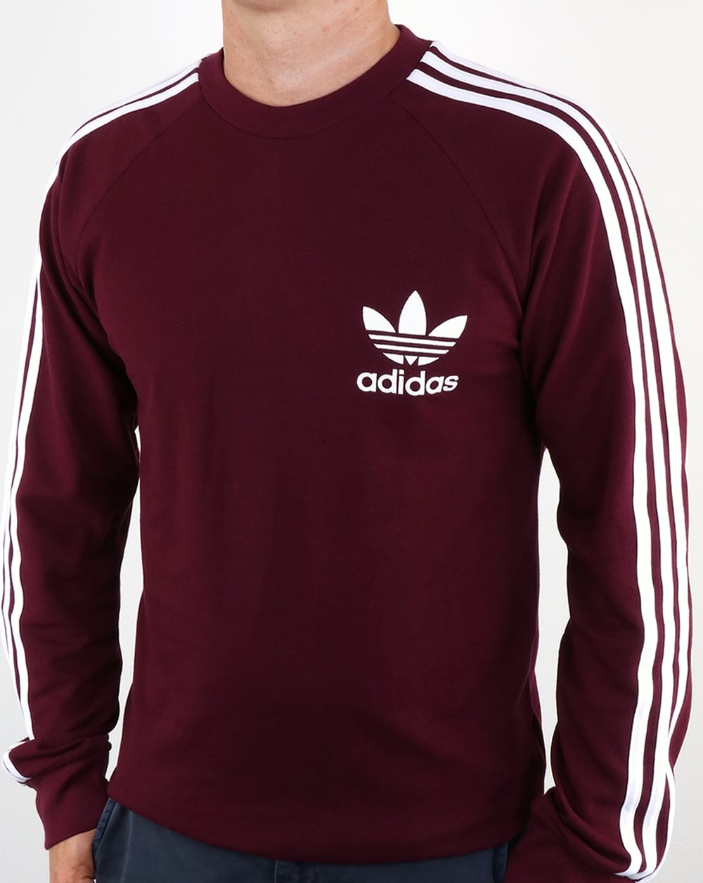 Adidas Originals – Langärmliges Piqué-T-Shirt in Kastanienbraun