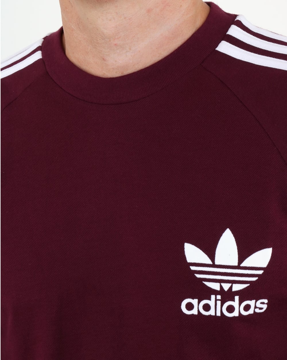 Adidas Originals Long Sleeve Pique T Shirt Maroon