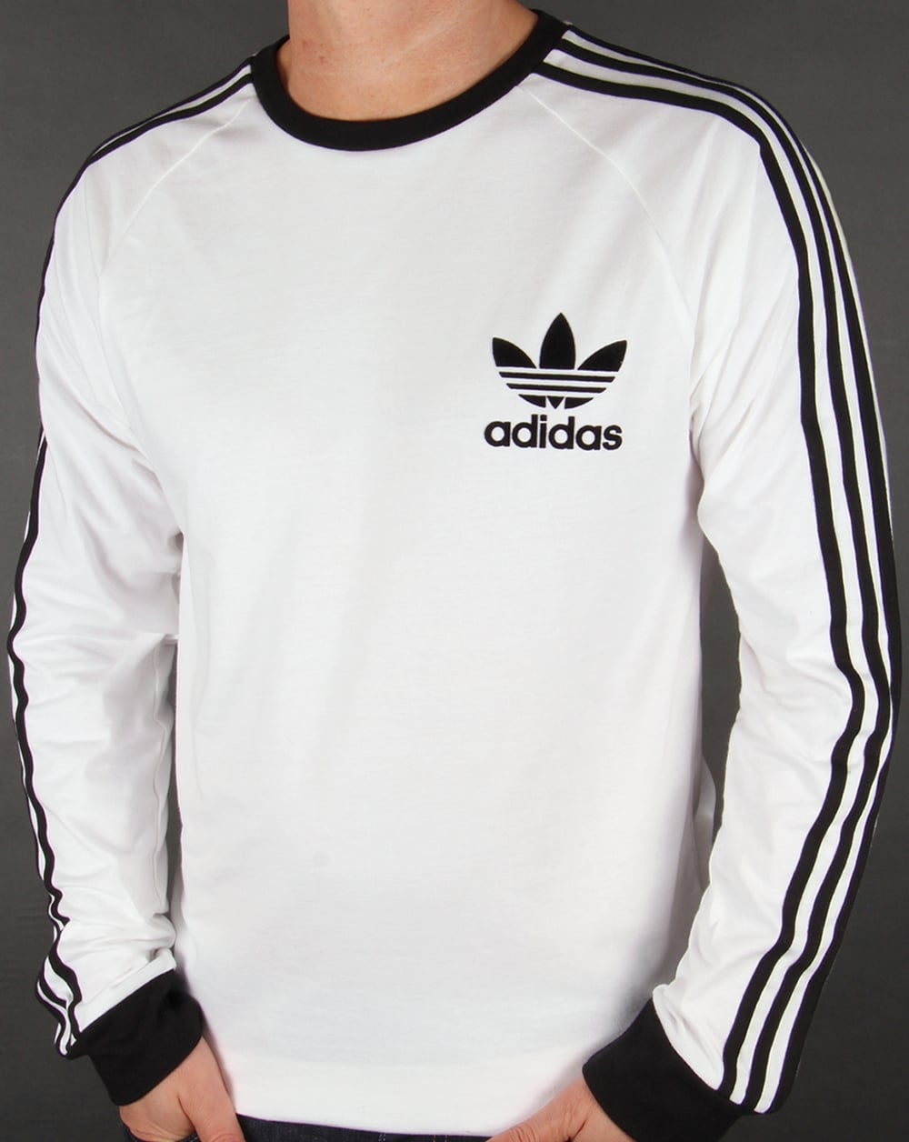 Adidas Originals Langarm-T-Shirt Weiß-Schwarz