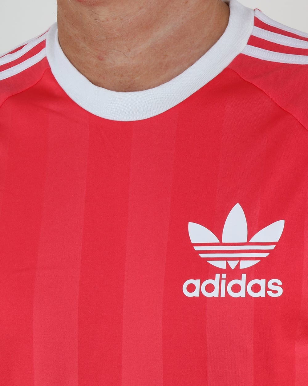 Adidas Originals Old Skool 3 Stripes T Shirt Deep Pink