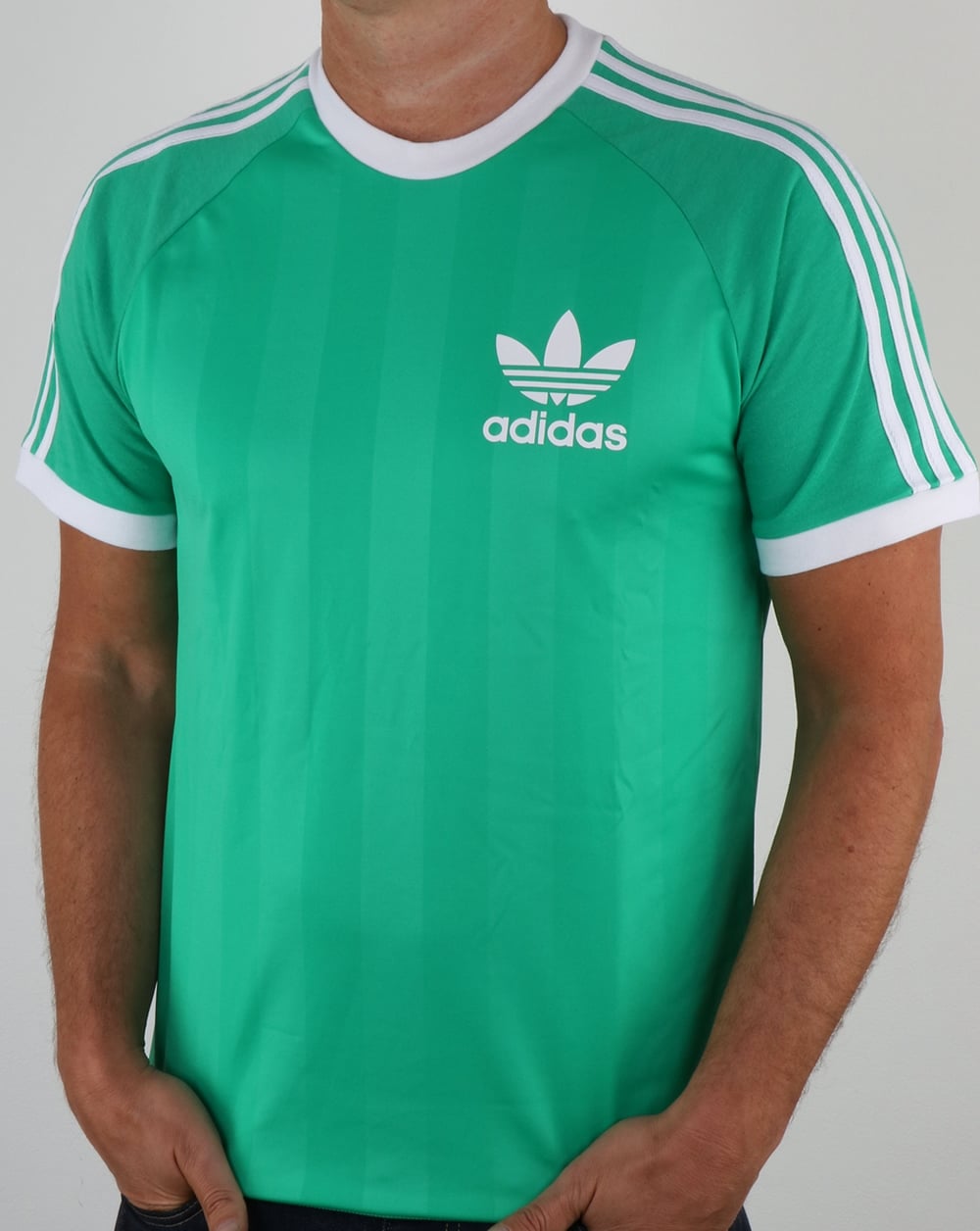 Adidas Originals Old Skool 3 Stripes T Shirt Vivid Green
