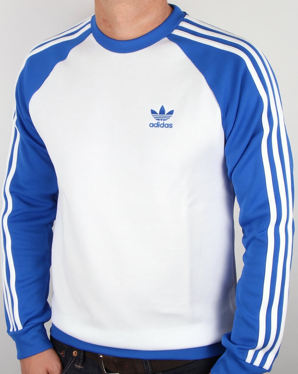 Adidas Originals Old Skool Sweat Top Weiß/Blau