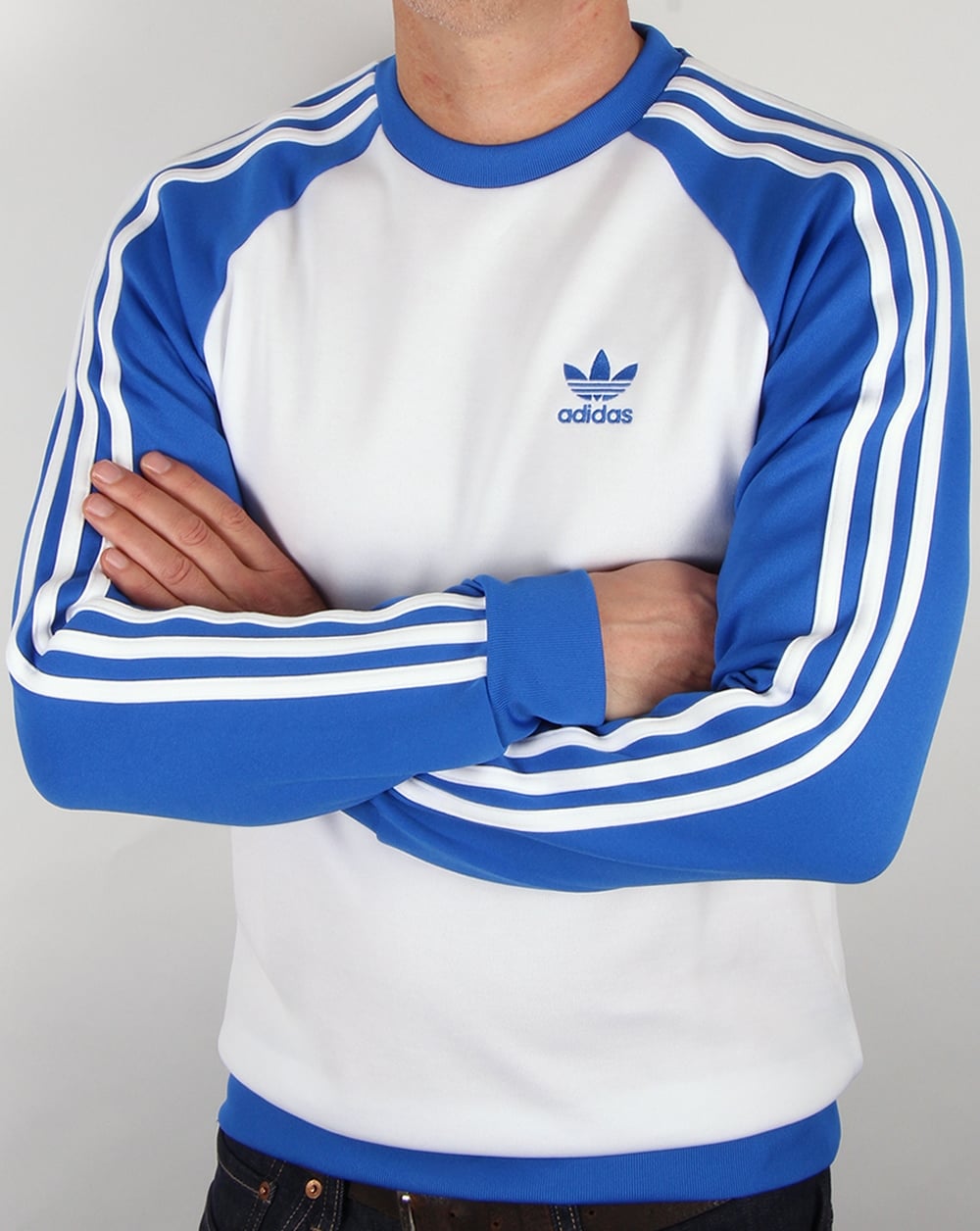 Adidas Originals Old Skool Sweat Top Weiß/Blau