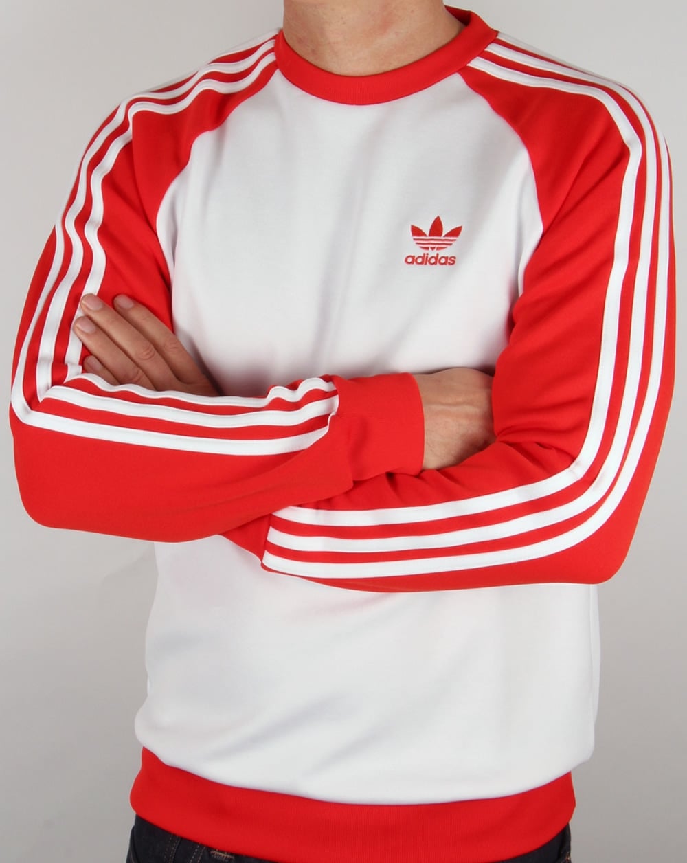 Adidas Originals Old Skool Sweat Top Weiß/Rot