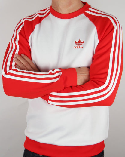 Adidas Originals Old Skool Sweat Top Weiß/Rot