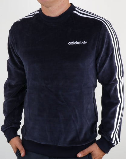 Adidas Originals OS Velour Crew Sweatshirt Legend Ink