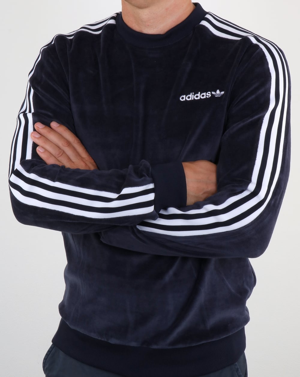 Adidas Originals OS Velour Crew Sweatshirt Legend Ink