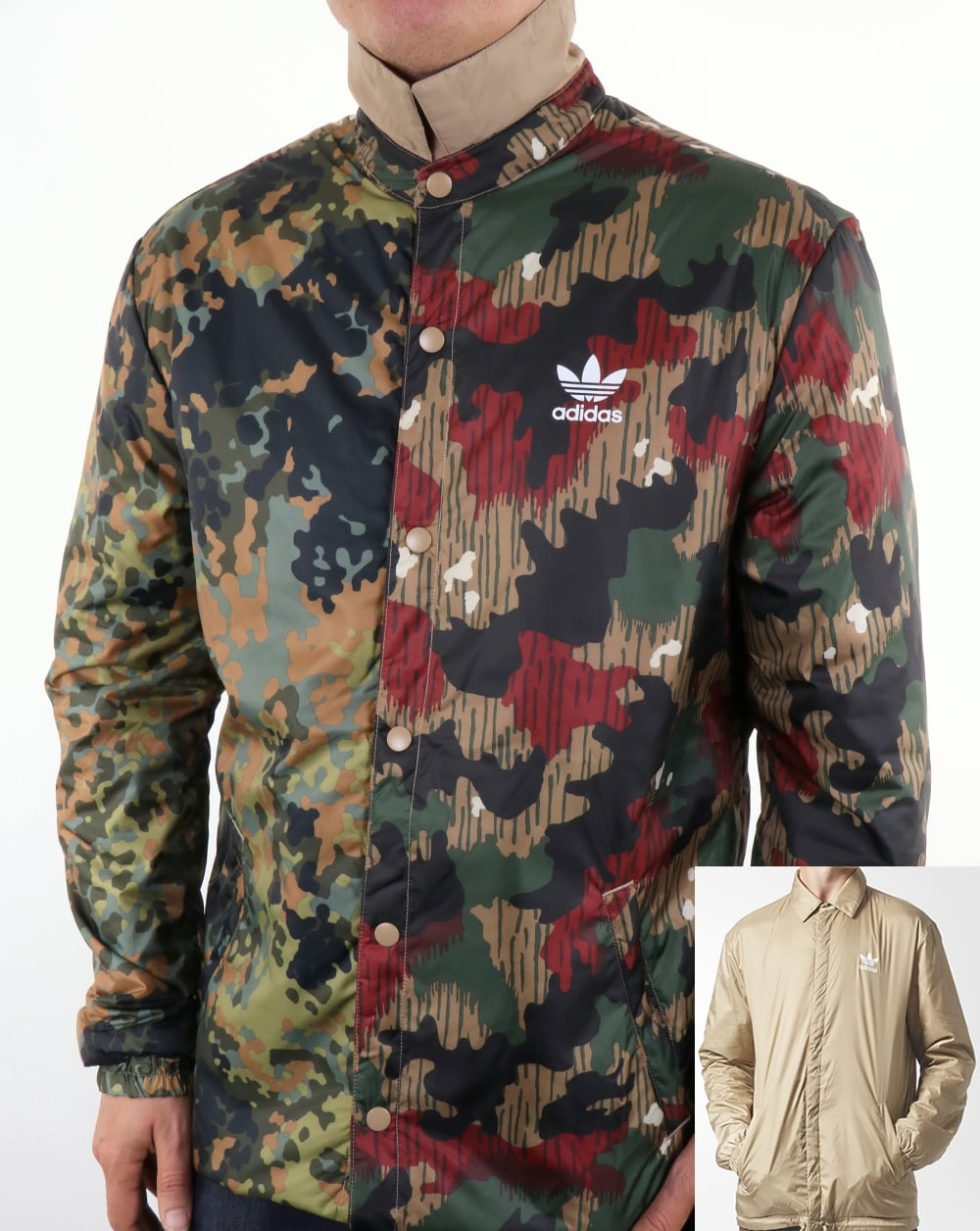 Adidas Originals – Pharrell Williams – Wendbare Wander-Trainerjacke „Hu“ im Camouflage-Muster