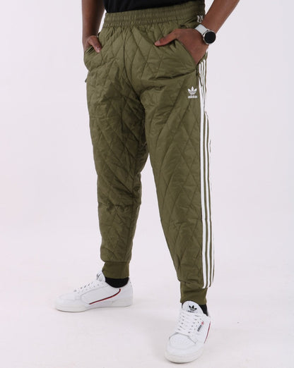 Adidas Originals – Gesteppte SST-Trainingshose in Olivgrün