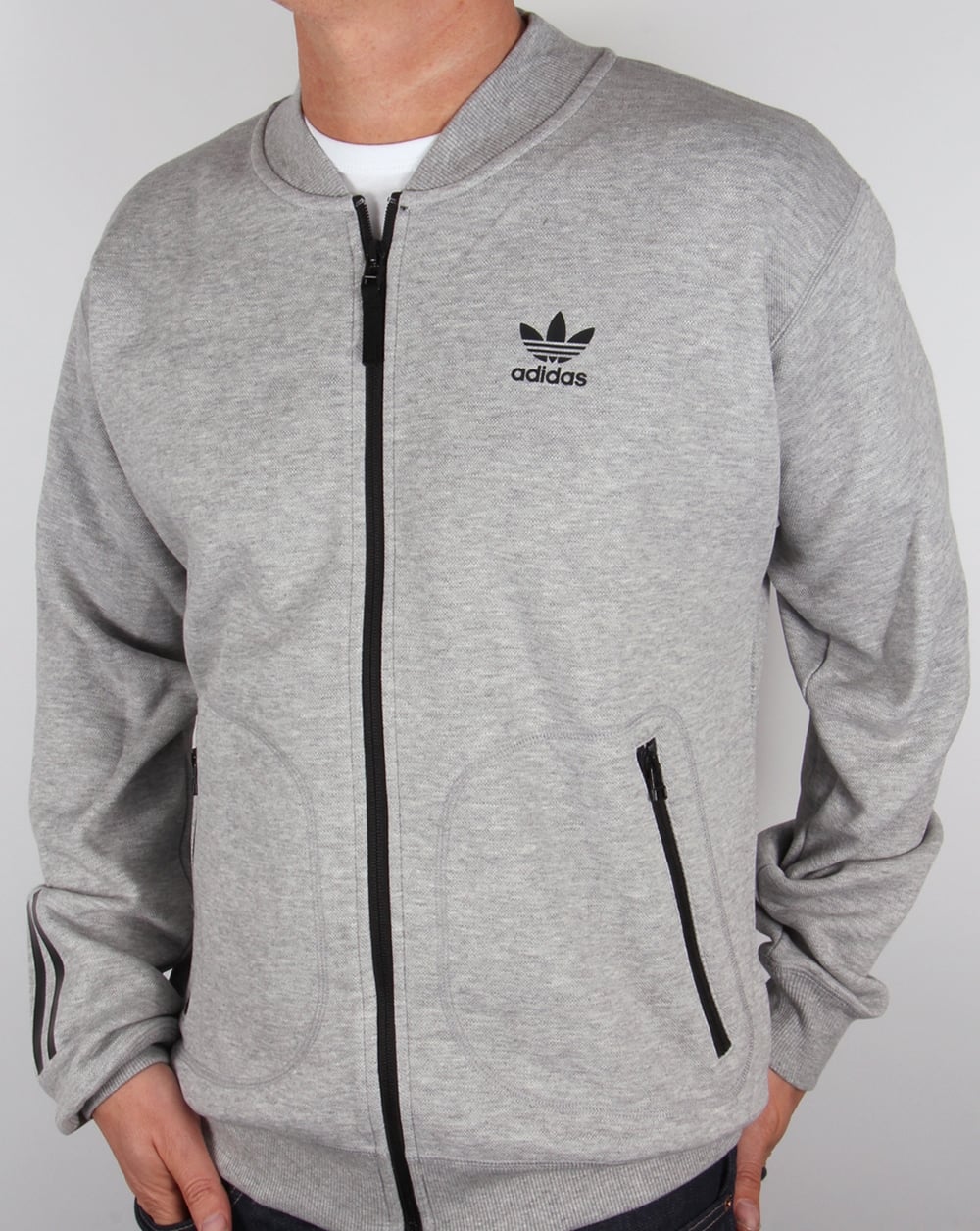 Adidas Originals – Entspanntes Superstar-Trainingsoberteil in Grau meliert