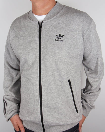 Adidas Originals – Entspanntes Superstar-Trainingsoberteil in Grau meliert
