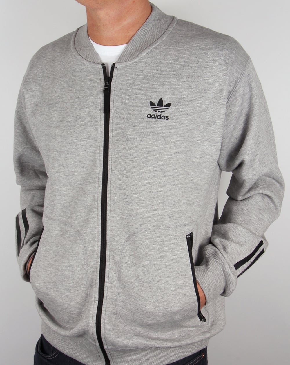 Adidas Originals – Entspanntes Superstar-Trainingsoberteil in Grau meliert