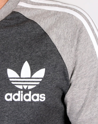 Adidas Originals Retro 3-Streifen T-Shirt Dunkelgrau/Hellgrau
