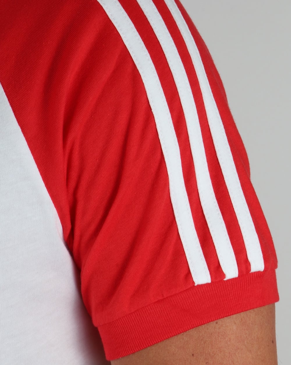 Adidas Originals Retro 3-Streifen T-Shirt Weiß/Rot