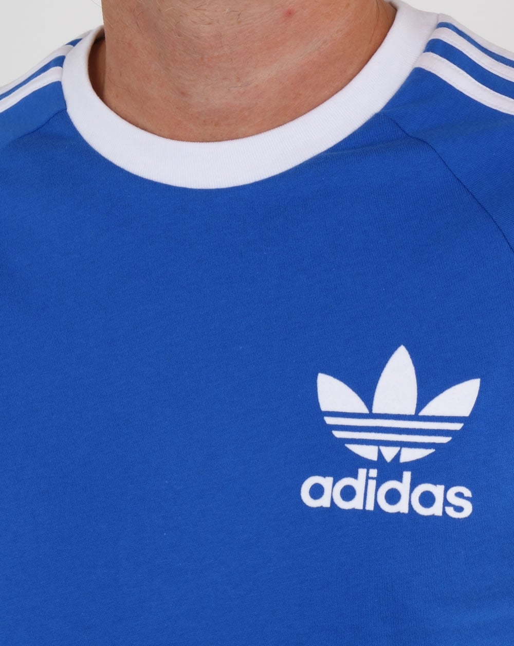 Adidas Originals Retro 3-Streifen T-Shirt Blau Weiß