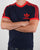 Adidas Originals Retro 3 Stripes T Shirt Navy/Red