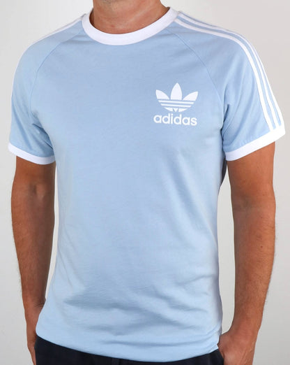 Adidas Originals Retro 3-Streifen-T-Shirt Himmelblau
