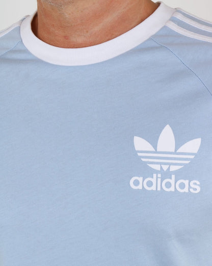 Adidas Originals Retro 3-Streifen-T-Shirt Himmelblau