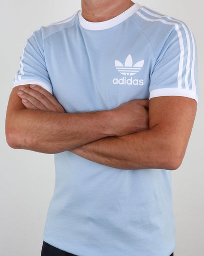 Adidas Originals Retro 3-Streifen-T-Shirt Himmelblau