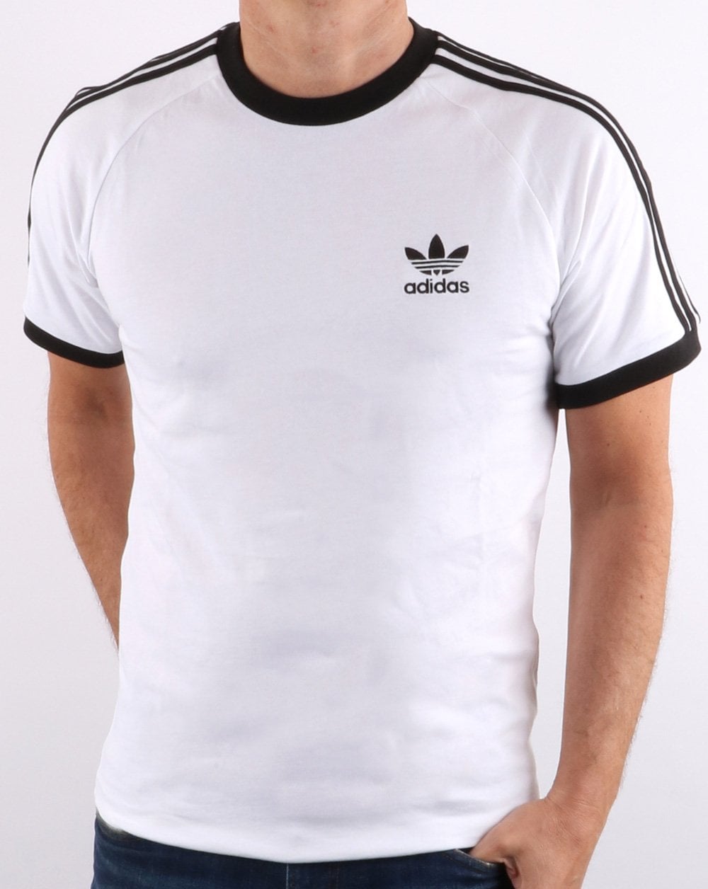 Adidas Originals Retro 3-Streifen-T-Shirt Weiß