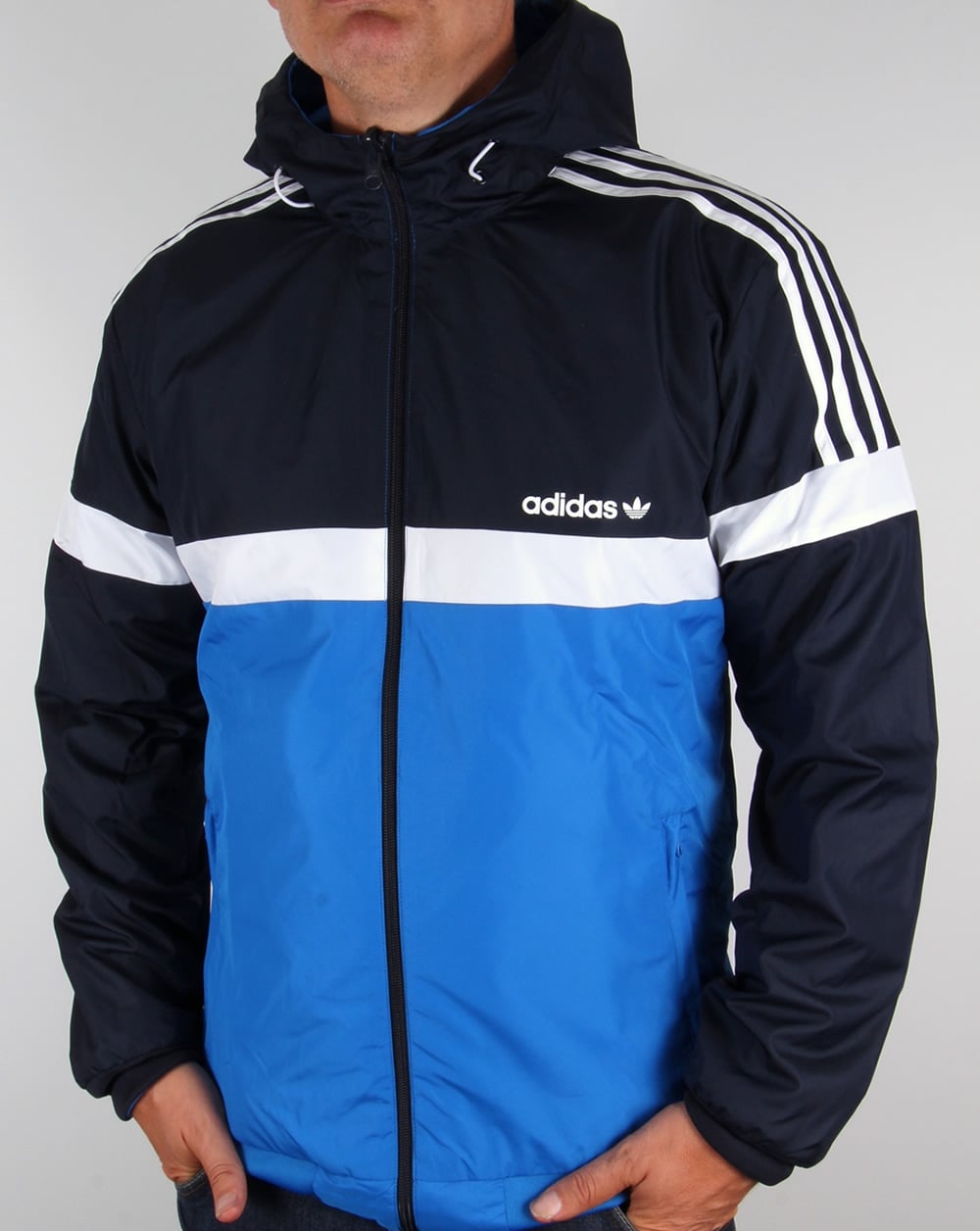 Adidas Originals Wendbare Windjacke Marineblau/Blau