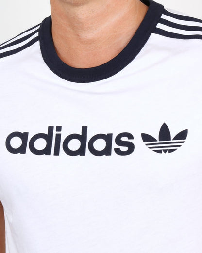 Adidas Originals Ringer Linear T-Shirt Weiß/Marineblau