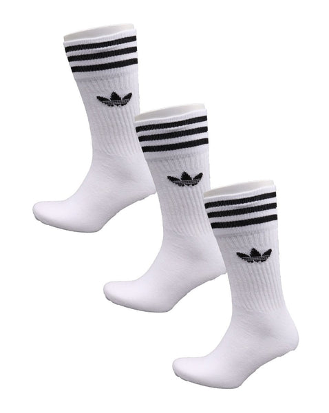 Adidas Originals Solid Crew Socks 3 Pack White/Black