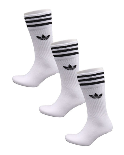 Adidas Originals Solid Crew Socken 3er-Pack Weiß/Schwarz
