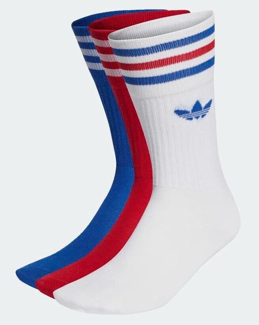 Adidas Originals Solid Crew Socken 3er-Pack Weiß/Rot/Royal