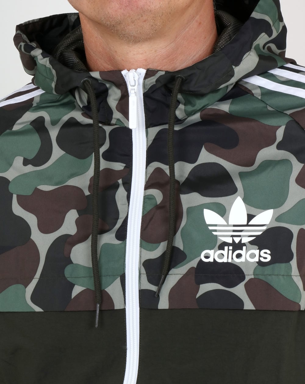 Adidas Originals split khaki Camo Windbreaker