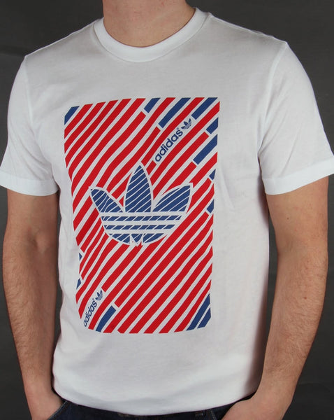 Adidas Originals Stripes Trefoil T-shirt White