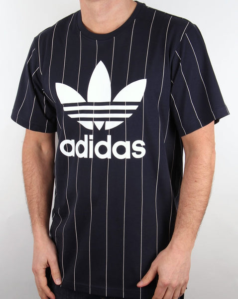 Adidas Originals TKO Pinstripe T Shirt Navy