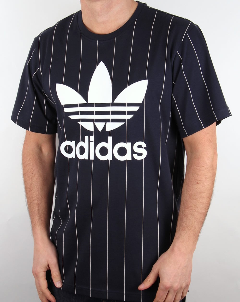 Adidas Originals TKO Pinstripe T Shirt Navy