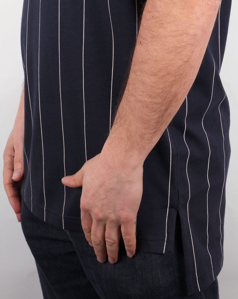 Adidas Originals TKO Pinstripe T Shirt Navy