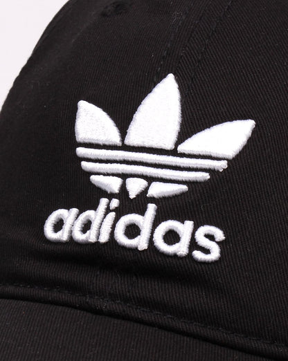Adidas Originals – Baseballkappe mit Trefoil-Motiv in Schwarz
