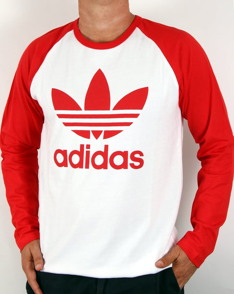 Adidas Originals Trefoil Long Sleeve Raglan T-shirt White/Red