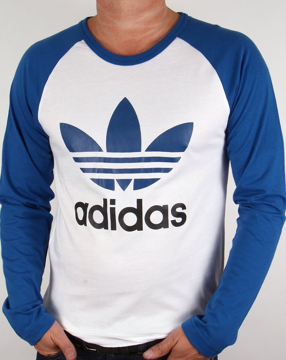 Adidas Originals Trefoil Langarm-Raglan-T-Shirt Weiß/Royal