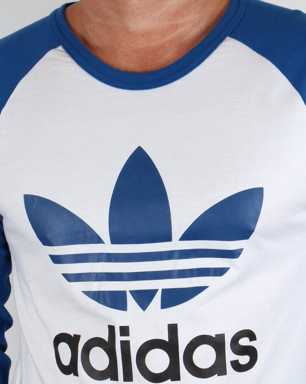 Adidas Originals Trefoil Langarm-Raglan-T-Shirt Weiß/Royal