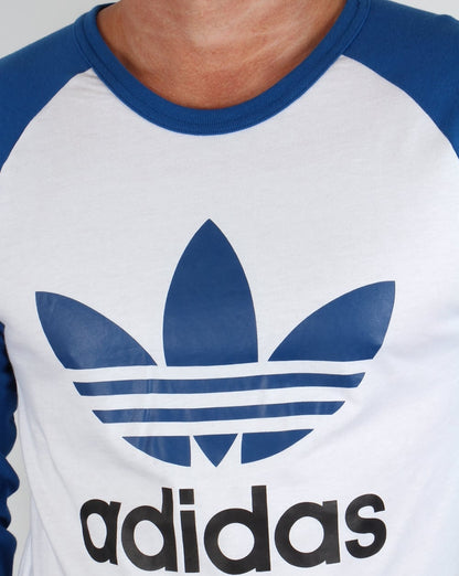 Adidas Originals Trefoil Langarm-Raglan-T-Shirt Weiß/Royal