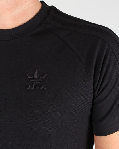 Adidas Originals – T-Shirt mit drei Streifen in Schwarz