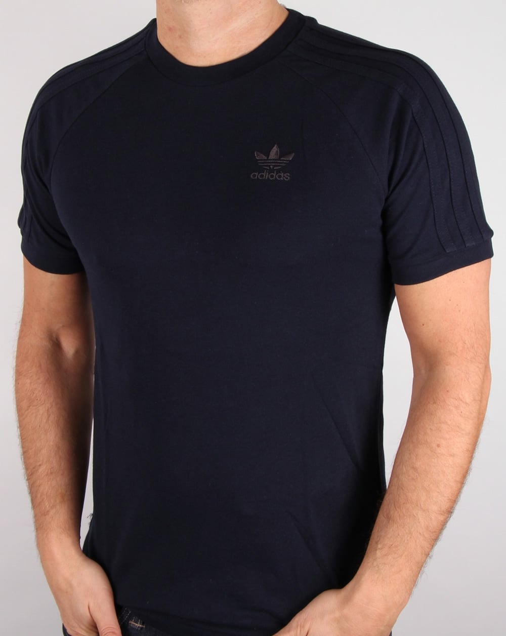 Adidas Originals Triple Stripe T Shirt Navy