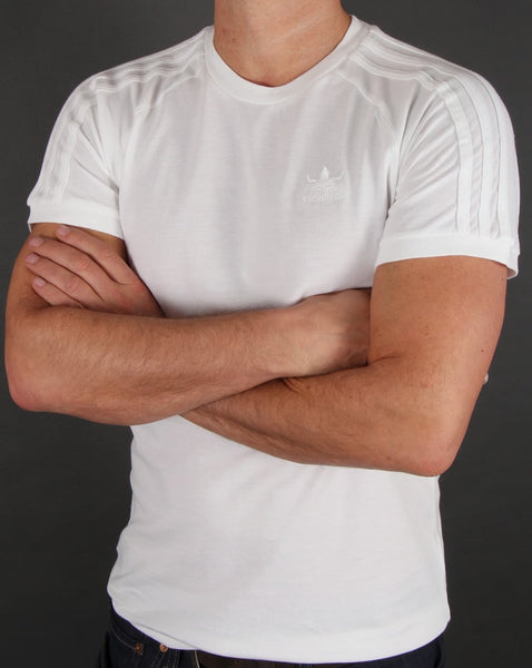 Adidas Originals Triple Stripe T shirt White