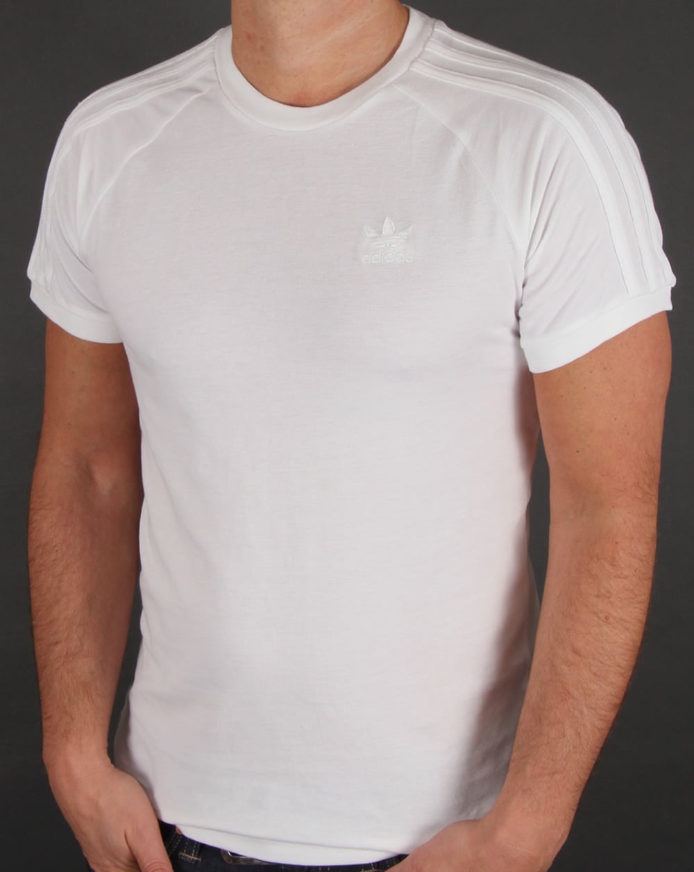 Adidas Originals Triple Stripe T shirt White