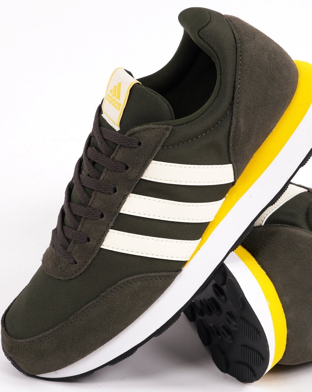 Adidas Run 60s Trainers Shadow Olive / Off White